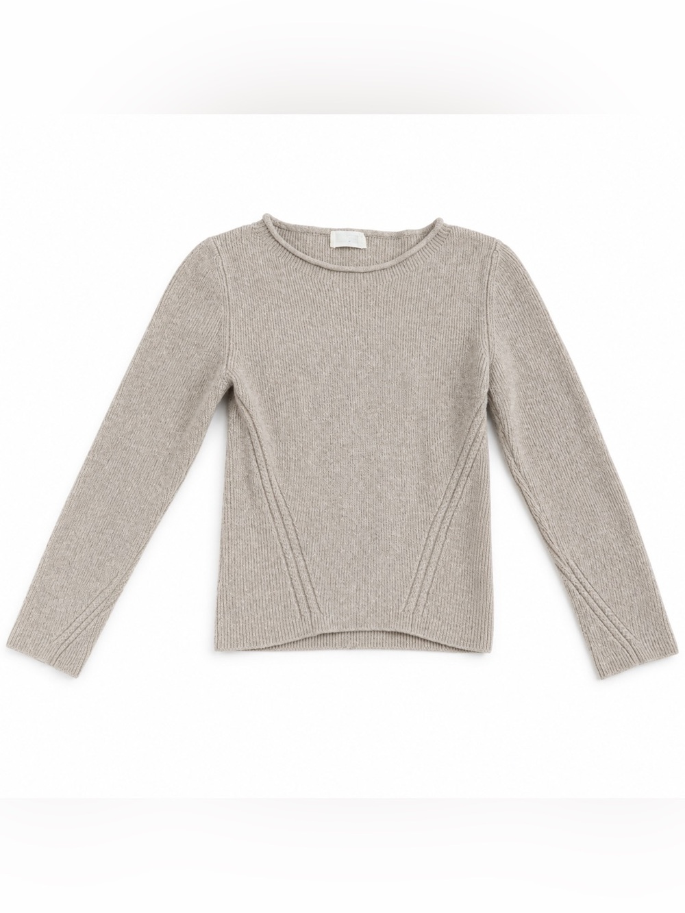 Poetry 100% Merino Crewneck Sweater In Taupe Us 2